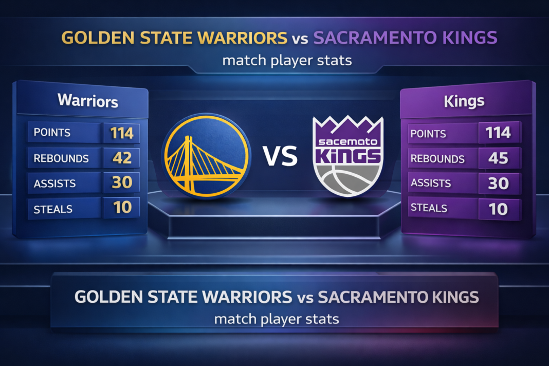golden state warriors vs sacramento kings match player stats
