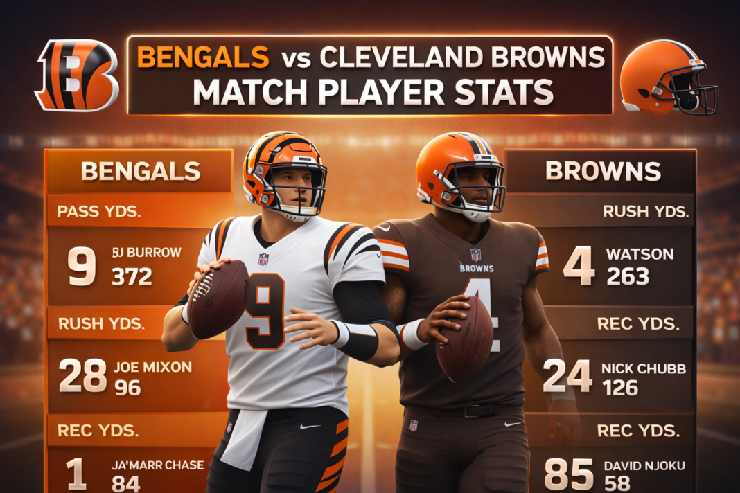 bengals vs cleveland browns match player stats